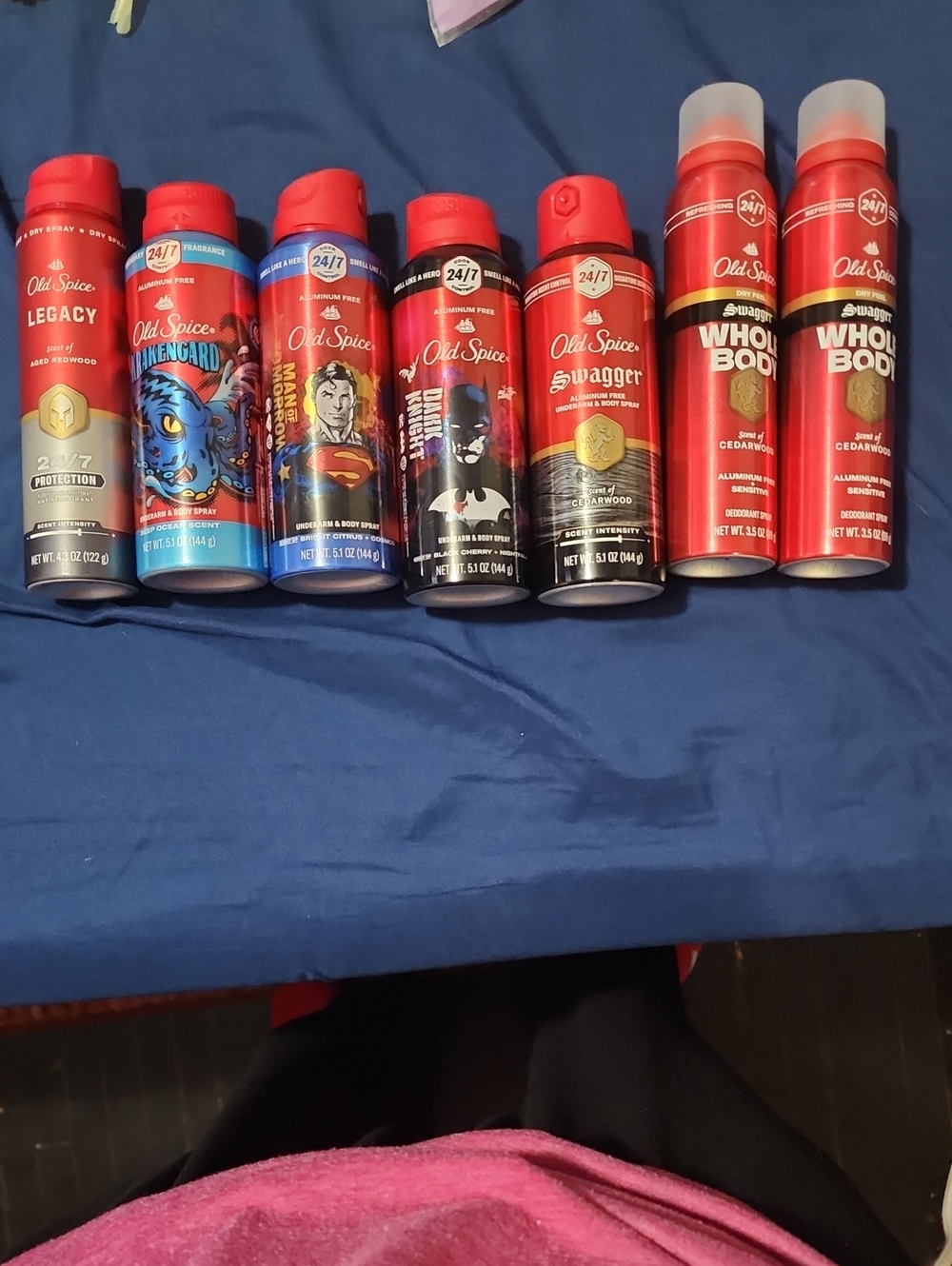 7 bulk old spice Men's Red Scented Deodorant Spray - Legacy & Variety Pack